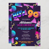 80s vs 90sFeestuitnodiging of 40ste verjaardag Kaart (Voorkant / Achterkant)