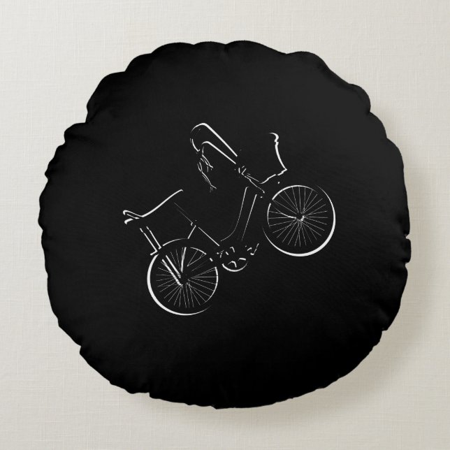 80's Wheelie Rond Kussen (Voorkant)