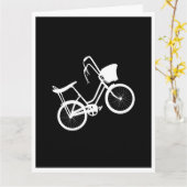 80's Wheelie (Wit) Gevouwen Wenskaart Kaart (Gele Bloem)