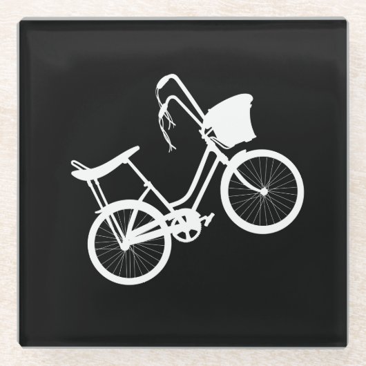 80's Wheelie (Wit) Glazen Onderzetter (Voorkant)