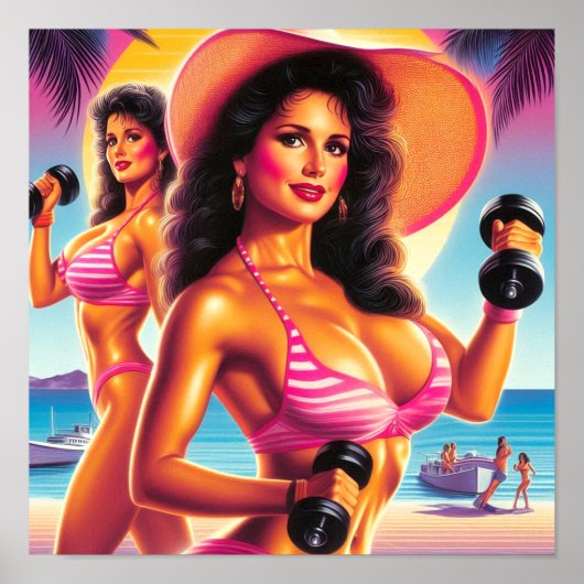 80s Workout Vrouw Poster (Voorkant)