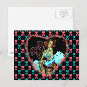 80'S Zombie Girl Briefkaart (Voorkant / Achterkant)