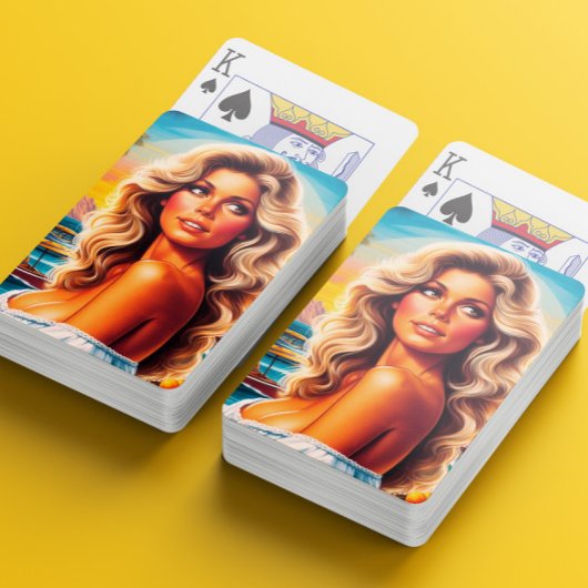 80s Zomer Vrouw Pokerkaarten
