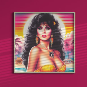 80s Zomer Vrouw Poster