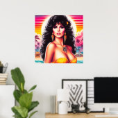 80s Zomer Vrouw Poster (Thuiskantoor)