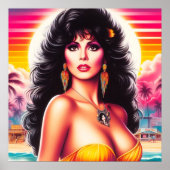 80s Zomer Vrouw Poster (Voorkant)