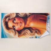 80s Zomer Vrouw Strandlaken (Voorkant)