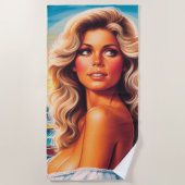 80s Zomer Vrouw Strandlaken (Voorkant)