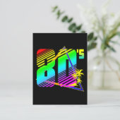 80's zonsondergang palmbomen  briefkaart (Staand voorkant)