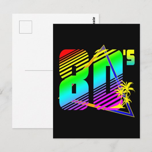 80's zonsondergang palmbomen  briefkaart (Voorkant / Achterkant)