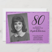 80ste aangepaste foto paars en zwart kaart (Voorkant)