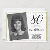 80ste aangepaste foto wit en goud kaart (Voorkant)