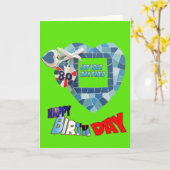 80ste 'Birthday' Mosaic Art Cust. Wenskaart Kaart (Gele Bloem)