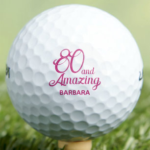 80ste Cadeau voor Moeder Roze Schrift Elegant Golfballen
