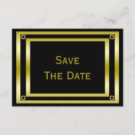80ste Elegant Black & Gold Man - Bewaar de datum Save The Date