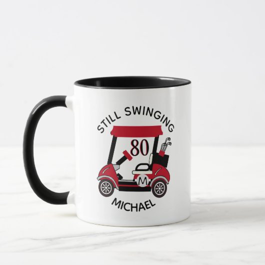 80ste (elke leeftijd) verjaardag Aangepaste wagen  Mok (Links)