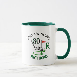 80ste (elke leeftijd) Verjaardag Heren Monogram Na Mok