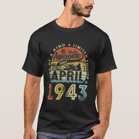 80ste Geweldige sinds april 1943 80 T-shirt (Voorkant)