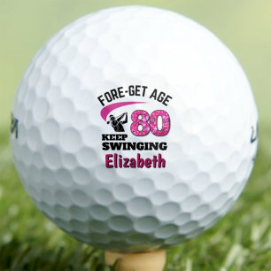 80ste Golfer Cadeau voor Moeder - Blijf Swingen Ro Golfballen