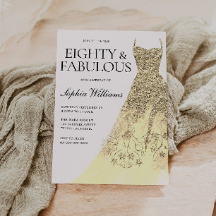 80ste Gouden Sparkle Dress 80ste Verjaardagsfeest Kaart