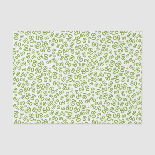 80ste Groen/Wit Partij Willekeurig Getal Patroon Tissuepapier (Voorkant)