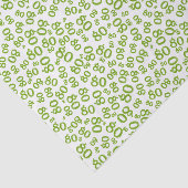 80ste Groen/Wit Partij Willekeurig Getal Patroon Tissuepapier (Detail)