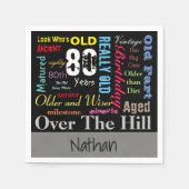 80ste Happy BIrthday in een graffiti stijl Servetten (Voorkant)