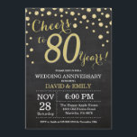 80ste Jubileum-bord (Chalkboard Black en Gold) Kaart<br><div class="desc">80ste Jubileum Chalkboard Black en Gold Invitation. 80 Jubileum. Chalkboard Black en Gold Glitter Diamond Background Gold Confetti. Volwassen verjaardag. Vrouw of Man Man Birthday Party. Voor verdere aanpassing,  te klikken gelieve de knoop "van de Aanpassing het"en ons ontwerphulpmiddel te gebruiken om deze sjabloon te wijzigen.</div>