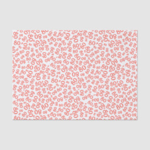 80ste koraal/witte partij willekeurig nummerpatroo tissuepapier