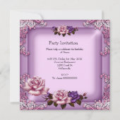 80ste Lila Roze Paarse Rozen van de Oeganda, Birth Kaart (Achterkant)