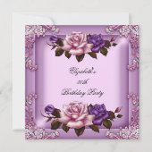 80ste Lila Roze Paarse Rozen van de Oeganda, Birth Kaart (Voorkant)