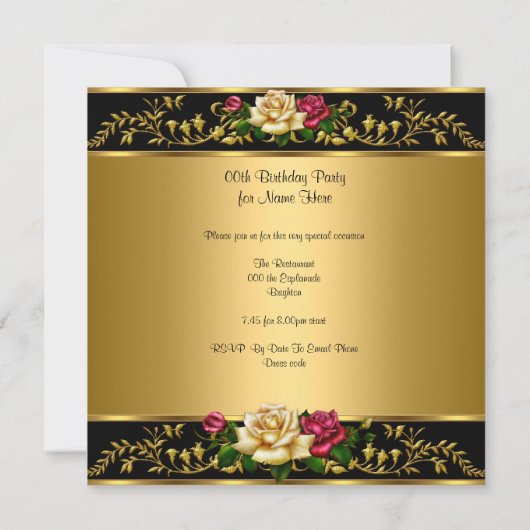 80ste "stille verbluffende" verjaardag Red Roses G Kaart (Achterkant)