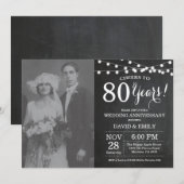80ste trouwjubileum krijtbord foto kaart (Voorkant / Achterkant)