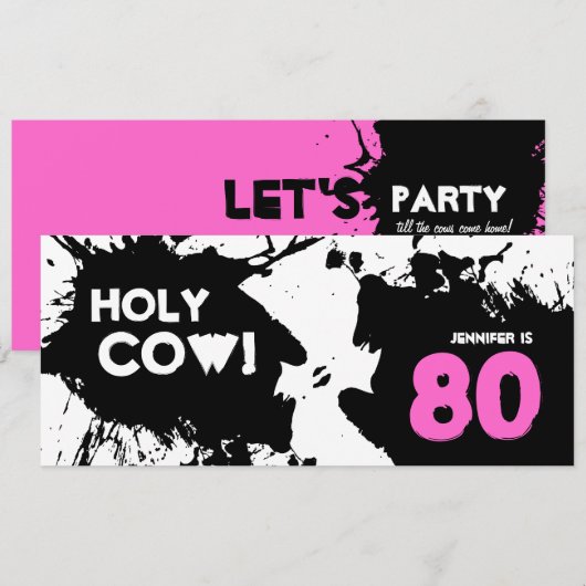 80ste uitnodiging van de Birthday Party - Heilige  (Voorkant / Achterkant)