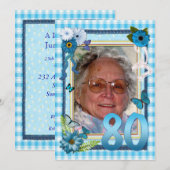 80ste uitnodiging voor verjaardagsfeestje (Voorkant / Achterkant)