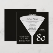 80ste Uitnodiging voor verjaardagsfeestje 80 in zw (Voorkant / Achterkant)