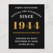 80ste verjaardag 1944 Zwart goud gepersonaliseerd Flyer (Voorkant)