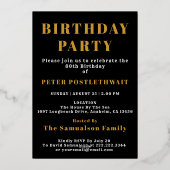 80ste verjaardag 1944 Zwart goud gepersonaliseerd  Folie Uitnodiging (Achterkant)