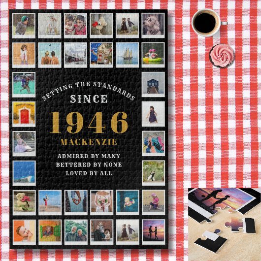 80ste verjaardag 1946 familiefoto's collage legpuzzel