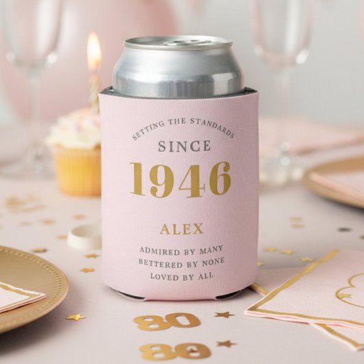 80ste verjaardag 1946 Geschenk Elegant Persoonlijk Blikjeskoeler