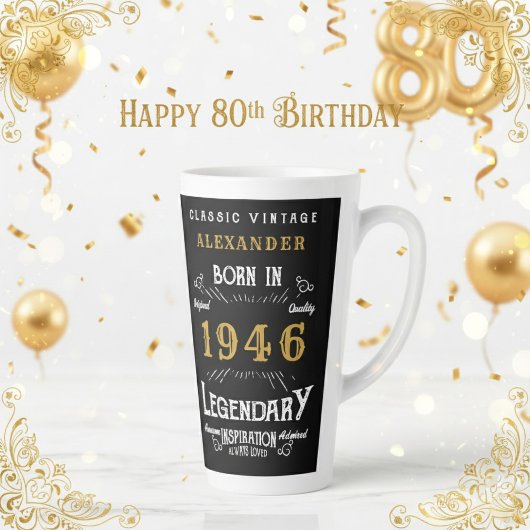 80ste verjaardag 1946 Legendarische Retro Latte Mok