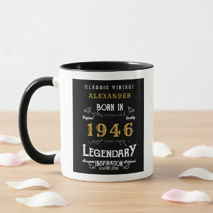 80ste verjaardag 1946 Legende Retro Zwart Persoonl Mok