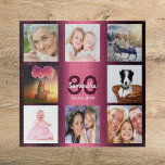 80ste verjaardag 80 fotocollage vrouw paars legpuzzel<br><div class="desc">A gift for a woman's 80th birthday,  celebrating her life with a collage of 8 of your. Templates for a name,  age 80 and a date. Datum of birth of the date of the verjaarary. Dark purple and white colored letters. Girly and feminine purple gradient background color.</div>