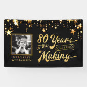80ste verjaardag 80 jaar in de goudsterren spandoek (Horizontaal)