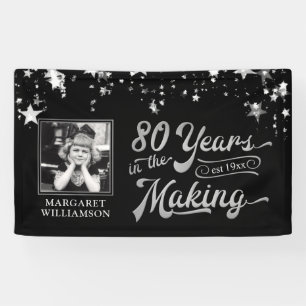 80ste verjaardag 80 JAAR IN DE MAAK Zilveren Sterr Spandoek