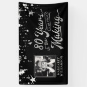 80ste verjaardag 80 JAAR IN DE MAAK Zilveren Sterr Spandoek (Verticaal)