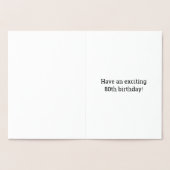 80ste verjaardag: "80 JAAR OUD!" goudfolie-Kaart Folie Kaarten (Binnen)