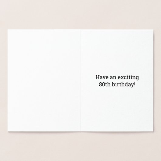 80ste verjaardag: "80 JAAR OUD!" goudfolie-Kaart Folie Kaarten (Binnen)