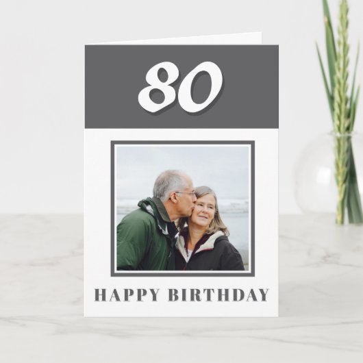 80ste verjaardag aangepaste foto gepersonaliseerd kaart (Voorkant)
