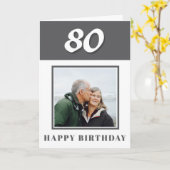 80ste verjaardag aangepaste foto gepersonaliseerd kaart (Gele Bloem)